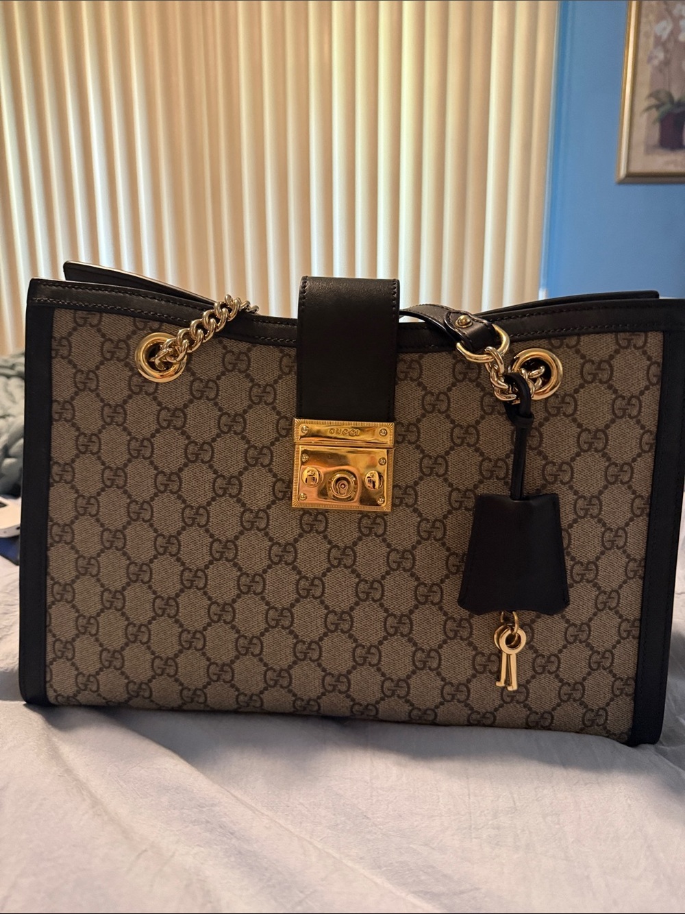 Gucci GG Supreme Canvas Black Trim Shoulder Bag - Picture 4 of 7